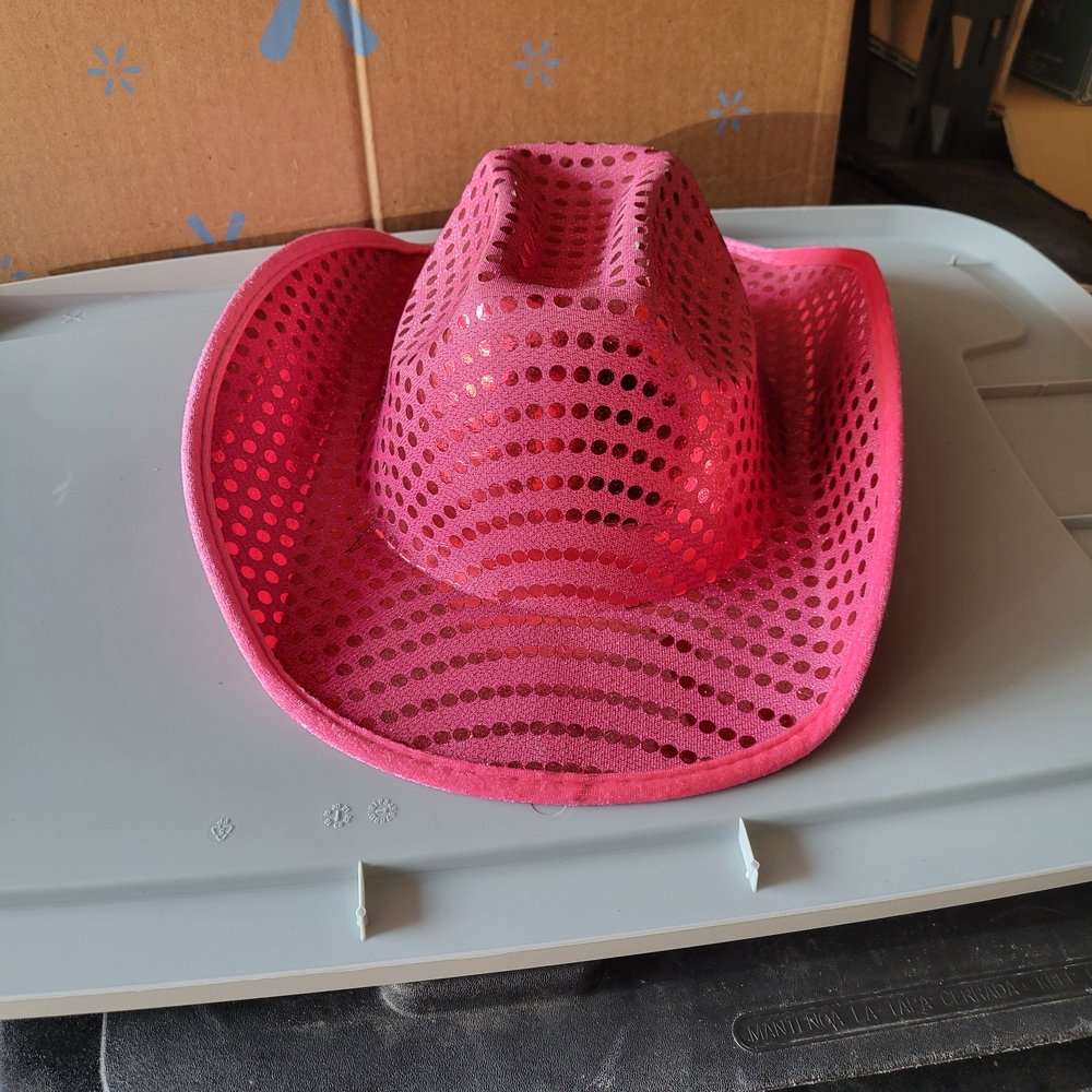 Vibrant Pink Sequinced Cowgirl Hat